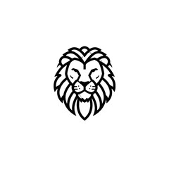 Obraz premium Elegant Line Art Lion Logo Design Featuring Bold Minimalist Aesthetics