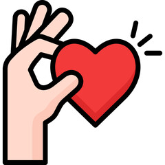 Obraz premium first love icon illustration design with filled outline