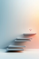 Modern Abstract Stairs with Geometric Element