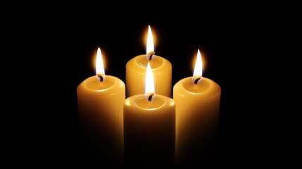 Four Burning Candles in the Dark: A Symbol of Hope and Remembrance