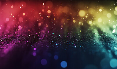 Obraz premium Rainbow Glitter Background with Shimmering Particles and Sparkles