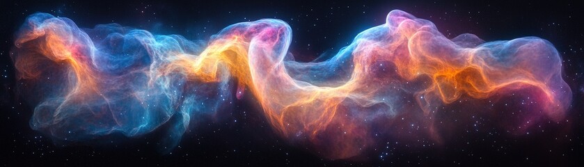 Cosmic nebula formation outer space abstract art digital universe close-up cosmic beauty and colorful patterns