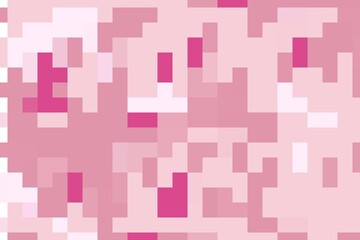 High-quality pink square pixel art pattern with geometric arrangement. Digital abstract background concept