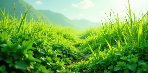 Obraz premium Overgrown and tangled isolated grass in the wilderness, , isolation, wild grasses