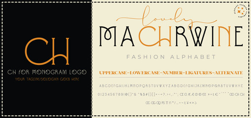  Lovely machrwine, Fashion, Serif, Stylish Display Bold Font alphabet.