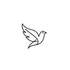 Minimalist Line Drawing of a Bird in Flight Symbolizing Freedom and Peace