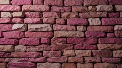 The wall natural stone, the masonry is stone on cement. Concept - stone wallpaper, background and decor, Viva Magenta color background