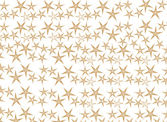 gold stars fly in a white background