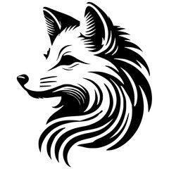 Fox portrait silhouette