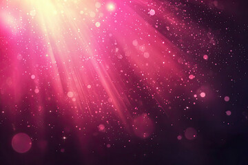 Fototapeta premium Magical Pink Light Rays with Sparkles and Glitter Background
