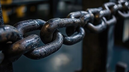 Naklejka premium Close-up of a Heavy Metal Chain Showing Strength and Durability