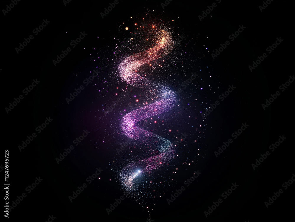 Wall mural cosmic sparkles: a mesmerizing swirl of iridescent particles dances through the cosmos, radiating an