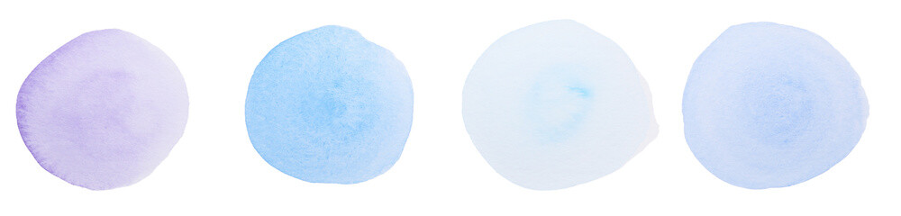 Paper with painted watercolor samples on white background, top view