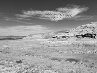 Fototapeta premium Beautiful landscape of the nature. Black and white photo. 