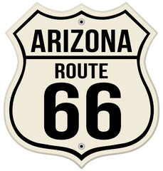 Arizona State Highway Route 66 Road Sign on white background vector