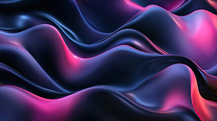 Obraz premium Abstract Liquid Waves with Neon Blue and Pink Glowing Lights