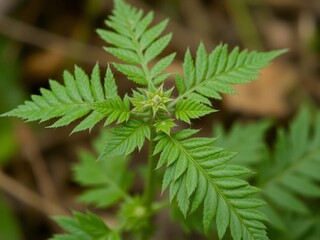 Extreme close up of a stinging nettle stem in stacked focus, macro, thorny