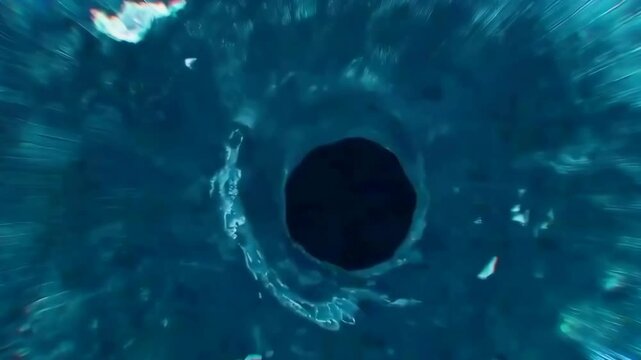 Abstract flying through a portal through parallel worlds to another planet. Science fiction. Mole holes. Subconscious. Utopia and dystopia.