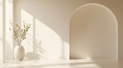 Minimalist Room Decor Featuring A Vase And Branches