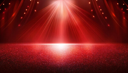 輝く赤色のステージ。華やかな赤の舞台。A brilliant red stage. A brilliant red stage.