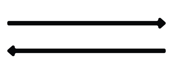 long arrow vector icon. double side left and right  straight Horizontal long arrow icon. flat style long arrow vector illustration.
