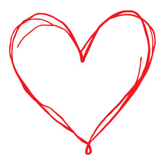 For Valentine's Day, romantic designs, and love-themed themes, this straightforward hand-drawn red heart symbol on a translucent background is ideal.
