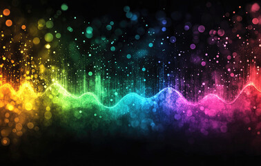 Obraz premium Vibrant Bokeh Light Background with Rainbow Colors