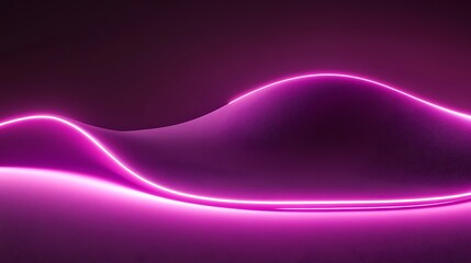 Abstract Pink Wave With Neon Glowing Line