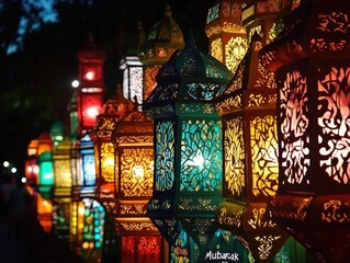 Illuminated Lanterns: A Vibrant Display of Ramadan Mubarak Decorations
