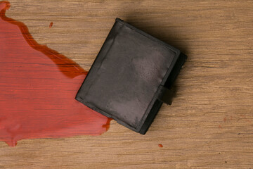 bible book with a bloody trail