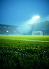 Soccer field with green grass and bokeh effect bokeh green bokeh green abstract background light bright blur pattern