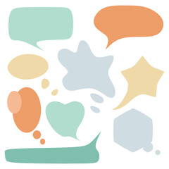 A set of cute colored chat bubbles, cartoon chat bubbles, text boxes