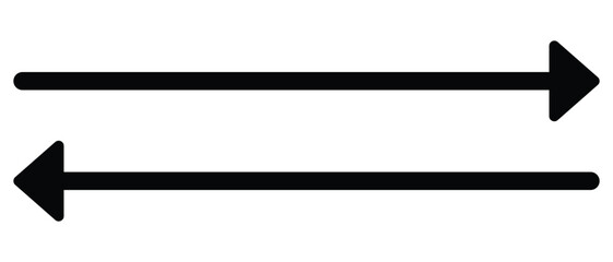 long arrow vector icon. double side left and right  straight Horizontal long arrow icon. flat style long arrow vector illustration.