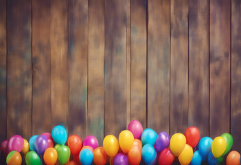 border party frame rainbow background birthday colorful topview celebration overhead from above...