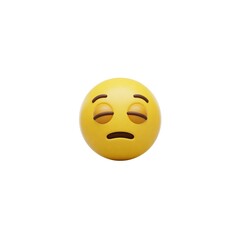 Fototapeta premium A tired emoji with closed eyes.
