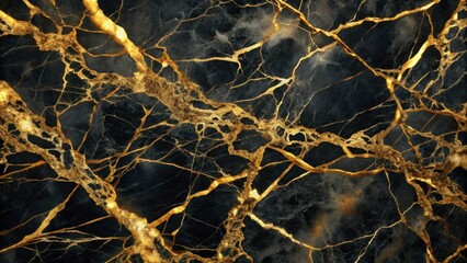 Intricate Black and Gold Marble Texture A Luxurious Background Image for Design Projects