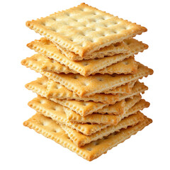 Crisp and Golden Crackers Stacked Neatly on Each Other