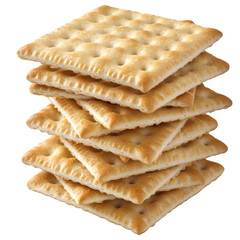 Crunchy Square Crackers Stacked on Each Other for Tasty Snack