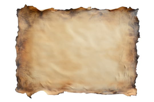焦げ跡が残るエッジの古い巻物風の紙のテクスチャ | Vintage Scroll-Like Paper Texture with Burnt Edges