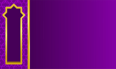 Luxurious Islamic background with bold purple and gold accents, perfect for Ramadan and Eid Fitr celebrations. The elegant geometric pattern adds a sophisticated, festive touch.