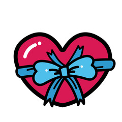 Red heart shape box isolated on white background. For your valentines day, wedding or love presents design.