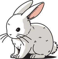 Cute rabbit cartoon design art illustration
