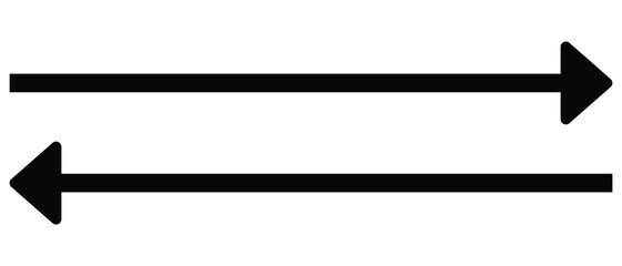 long arrow vector icon. double side left and right  straight Horizontal long arrow icon. flat style long arrow vector illustration.