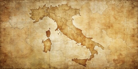 Antique Map Depicting a Boot-Shaped Peninsula with Islands and Coastal Features on Aged Parchment