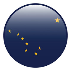 Alaska flag. Alaska circle flag 3d logo icon computer vector illustration design