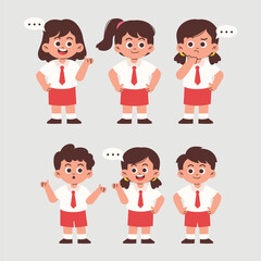 Cute Elementary Student Talking Discussing Something