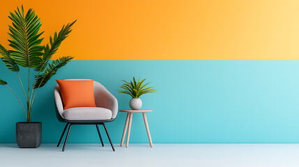 Modern living space design cozy room home decor vibrant colors indoor setting contemporary style for creative inspiration