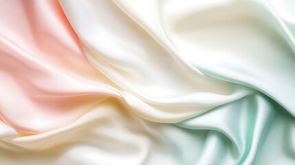 Obraz premium Pastel Silk Fabric Draped in Soft Waves