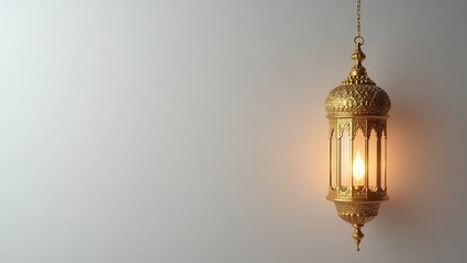 Obraz premium Golden ornate lantern - symbol of hope - religious holiday or cultural event.