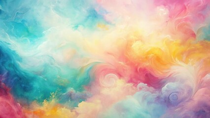 Whimsical Pastel Cloudscape An Abstract Vision of Serene Swirling Hues and Dreamlike Textures